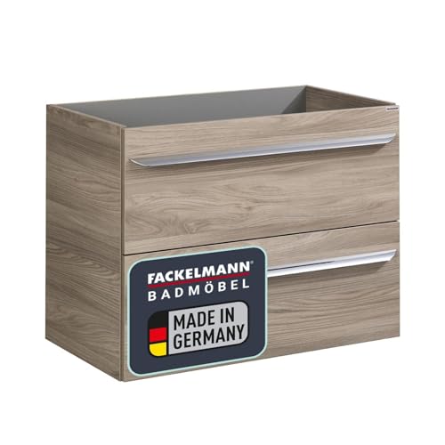FACKELMANN Waschtischunterschrank Luxor/Badschrank mit Soft-Close/Maße (B x H x T): ca. 79,5 x 60,5 x 45 cm/Schrank fürs Badezimmer mit 2 Schubladen/Korpus: Braun hell/Front: Braun hell von FACKELMANN