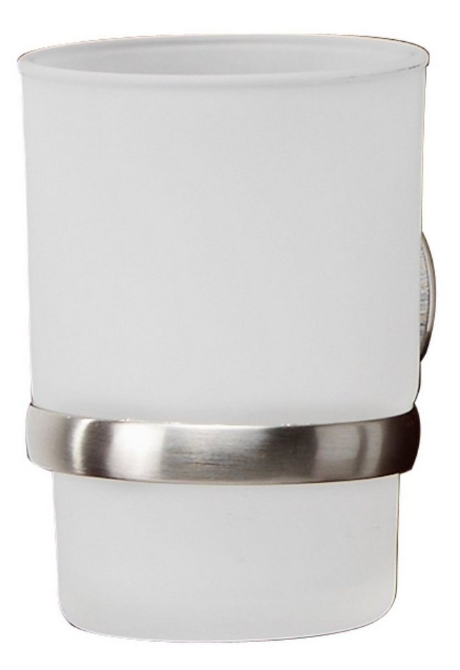 FACKELMANN Zahnbürstenhalter Glas mit Halter FUSION, Glas-Zahnputzbecher mit vernickeltem Halter FACKELMANN Zahnbürstenhalter Glas mit Halter FUSION, Glas-Zahnputzbecher mit vernickeltem Halter von FACKELMANN