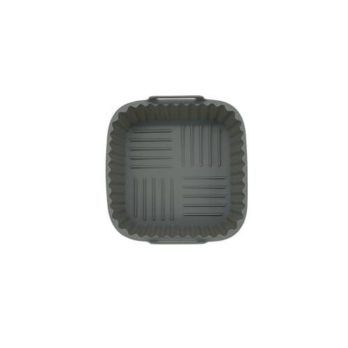 Fackelmann 42691 Silikonkorb, Form für Heißluftfritteuse, Form für Fritteuse ohne Öl, grau, 17 x 17 x 6,5 cm von FACKELMANN