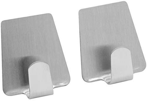 Fackelmann 61207 Klebehaken trapezförmig 5cm 2 Stück aus Edelstahl, Silber, 5 x 4 x 2 cm Fackelmann 61207 Klebehaken trapezförmig 5cm 2 Stück aus Edelstahl, Silber, 5 x 4 x 2 cm von FACKELMANN