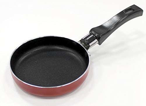 Fackelmann 62203 sartén Mini-Pfanne zum Frittieren von Eiern, 12 cm. UKW, Aluminium, Schwarz, Rot von FACKELMANN