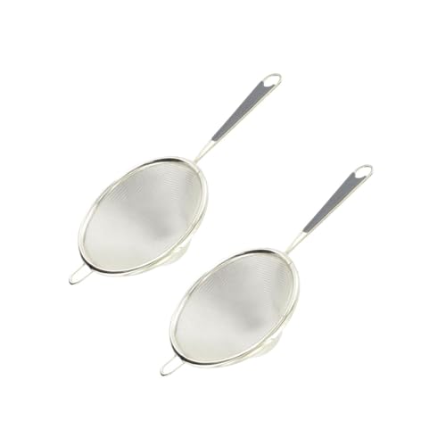 Fackelmann 9316350 2er Set chinesisches Sieb, Sieb, Sieb, Sieb, kleines Sieb, Sieb, Sieb, verzinnter Stahl, Kunststoff, Grau, Grün, 10 cm von FACKELMANN