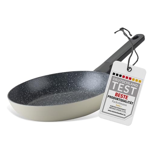 Fackelmann Balance 20cm Pfanne – Recyceltes Aluminium, Keramik-Antihaft, PFAS-frei – Induktionsgeeignet, Hitzebeständiger Griff, Shallow White von FACKELMANN