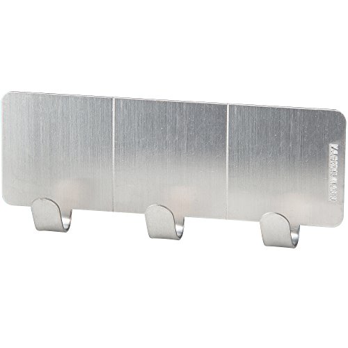 Fackelmann Dreifach-Klebehaken 4,7x12cm quadratisch aus Edelstahl, Silber, 12 x 4.7 x 2 cm Fackelmann Dreifach-Klebehaken 4,7x12cm quadratisch aus Edelstahl, Silber, 12 x 4.7 x 2 cm von FACKELMANN