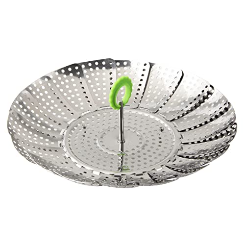 Fackelmann Dünsteinsatz Ø 24 cm, Dampfeinsatz, Dampfgareinsatz Kochtopf, Siebeinsatz für schonendes Dampfgaren, für gesundes, zart gegartes Gemüse (Farbe: Silber/Grün), Menge: 1 Stück Fackelmann Dünsteinsatz Ø 24 cm, Dampfeinsatz, Dampfgareinsatz Kochtopf, Siebeinsatz für schonendes Dampfgaren, für gesundes, zart gegartes Gemüse (Farbe: Silber/Grün), Menge: 1 Stück von FACKELMANN