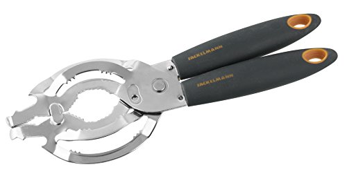 Fackelmann Gläseröffner SOFT, Schraubdeckelöffner, Drehverschlussöffner mit rutschfestem, ergonomischem Griff (Farbe: Orange/Grau), Menge: 1 Stück von FACKELMANN