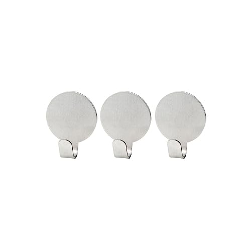 Fackelmann 61340 Klebehaken aus Edelstahl, Rund, 3 Stück, Silber, 3,7 x 3 x 3 cm Fackelmann 61340 Klebehaken aus Edelstahl, Rund, 3 Stück, Silber, 3,7 x 3 x 3 cm von FACKELMANN