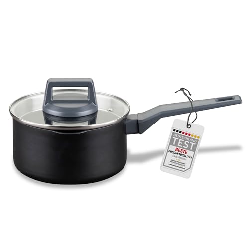 Fackelmann Kochtopf 16cm mit Stiel Statement – Topf mit keramischer Beschichtung – Recyceltes Aluminium, Antihaft-Beschichtung, hitzebeständig – Inkl. Glasdeckel – Für alle Herdarten inkl. Induktion Fackelmann Kochtopf 16cm mit Stiel Statement – Topf mit keramischer Beschichtung – Recyceltes Aluminium, Antihaft-Beschichtung, hitzebeständig – Inkl. Glasdeckel – Für alle Herdarten inkl. Induktion von FACKELMANN