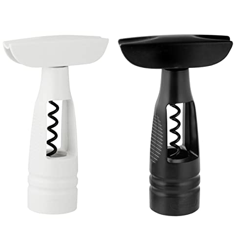 Fackelmann EASY Corkscrew, Wine Bottle Opener, Easy Use Large Easy Grip Handle, Self-Pulling, Non-Stick Spiral, 22.6x11.6x4.5cm, Black or White von FACKELMANN