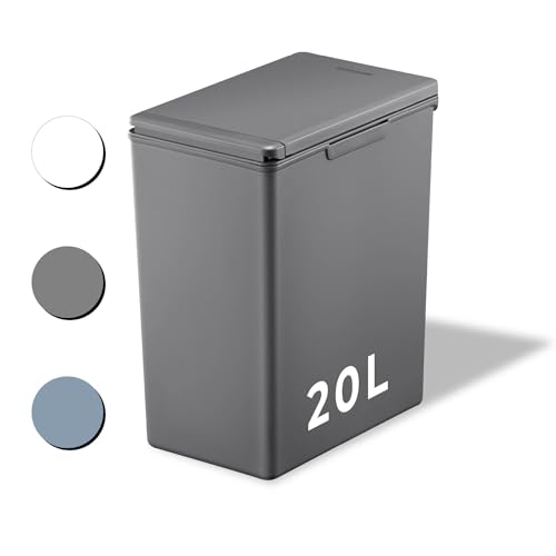 Fackelmann OSLO Touch Abfallsammler 20L, Dunkelgrau – Ideal als Mehrfachsammler, leicht & robust mit sanfter Touch-Öffnung Fackelmann OSLO Touch Abfallsammler 20L, Dunkelgrau – Ideal als Mehrfachsammler, leicht & robust mit sanfter Touch-Öffnung von FACKELMANN