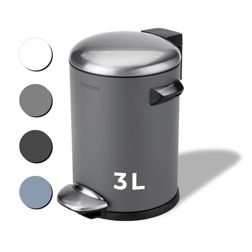Fackelmann PARIS Pedal-Abfallsammler 3L Urban Grey – Eleganter Abfalleimer in Dunkelgrau, Integrierte Beutelhalterung, 2 Tragegriffe, Geeignet für Bad und Gäste-WC Fackelmann PARIS Pedal-Abfallsammler 3L Urban Grey – Eleganter Abfalleimer in Dunkelgrau, Integrierte Beutelhalterung, 2 Tragegriffe, Geeignet für Bad und Gäste-WC von FACKELMANN
