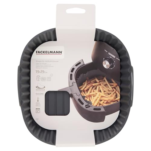 Fackelmann Quadratische Luftfritteuse aus Silikon, 19 cm, wiederverwendbar, Antihaftbeschichtung, bis zu 230 °C, Griffe für Mikrowelle, Luftfritteuse und Spülmaschine Fackelmann Quadratische Luftfritteuse aus Silikon, 19 cm, wiederverwendbar, Antihaftbeschichtung, bis zu 230 °C, Griffe für Mikrowelle, Luftfritteuse und Spülmaschine von FACKELMANN