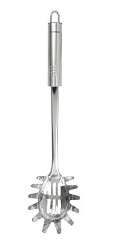 Fackelmann Spaghettilöffel 32 cm OVALGRIFF, Nudellöffel aus Edelstahl, Küchenhelfer mit ergonomischen Griff (Farbe: Silber), Menge: 1 Stück von FACKELMANN