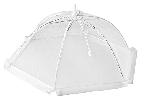 Fackelmann Speisehaube Ø 41 cm, klappbare Insektenschutzhaube, Abdeckhaube für Lebensmittel (Farbe: Weiß oder Weiß/Gelb - nicht frei wählbar), Menge: 1 Stück von FACKELMANN