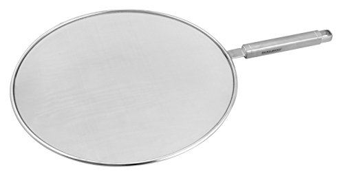 Fackelmann Spritzschutz VIA MONTENAPOLEONE, geeignet für Pfannen bis Ø 28 cm (Farbe: Silber), Menge: 1 Stück von FACKELMANN