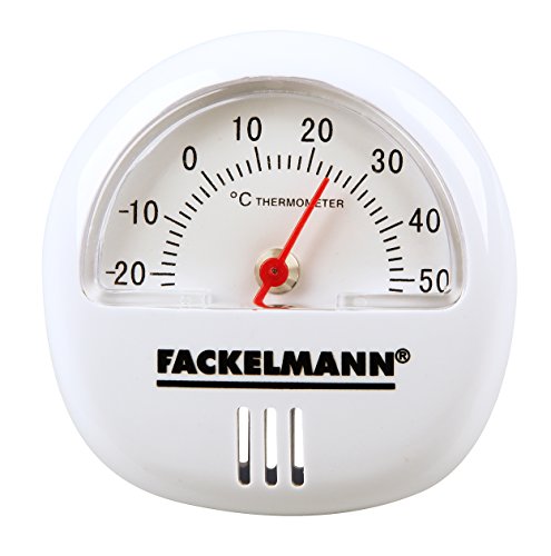 Fackelmann Thermometer TECNO, Thermometer für den Innenbereich, analoge Temperaturanzeige (Farbe: Weiß), Menge: 1 Stück von FACKELMANN