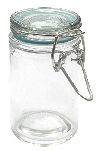 Fackelmann Vorratsgläschen, Vorratsglas zur aromasicheren Aufbewahrung, Vorratsdose aus Glas (Farbe: Blau, Orange, Grün, Lila - nicht frei wählbar), Menge: 1 Stück von FACKELMANN