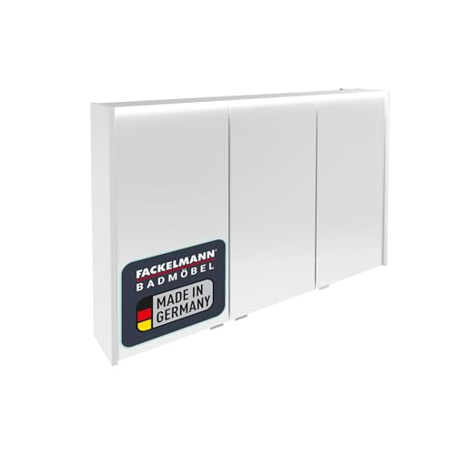 Verona LED-Spiegelschrank – Hängend, Vormontiert, Made in Germany – Badspiegel in Weiß-Hochglanz – 110 x 68,3 x 16,5 cm – Elegant und Praktisch von FACKELMANN