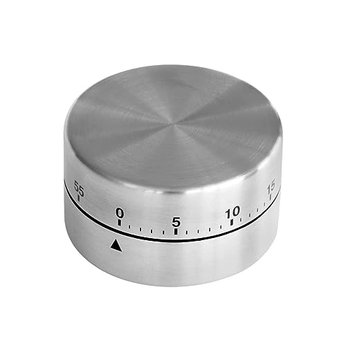 Zenker Edelstahl Kurzzeitwecker Zylinder – Präziser Küchen-Timer, 63x63x62 mm, mit Hängefunktion, 2 Jahre Garantie, Grau von Zenker