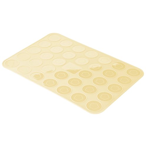 Zenker Macarons-Backmatte Patisserie, Perfekt für kleine Kekse und Coockies, Silikon-Backform (Farbe: Creme), Menge: 1 Stück von Zenker