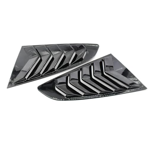 FACSER Heckspoiler Lippe Für Ford Für Mustang 2015-2020 Auto Hinten Jalousie Fenster Seite Shutter Abdeckung Trim Aufkleber Vent Scoop Zubehör Auto Heckspoiler(Schwarz glänzend) von FACSER