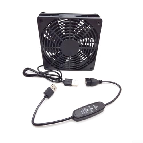 120 mm 5 V USB Router Lüfter mit Geschwindigkeitsregler Hohe Luftmenge Kühlventilator Geräuschreduzierend Powered Fan Einstellbare Geschwindigkeit Anti Staub (Einzelventilator) von FACULX