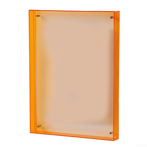 Transparenter rahmenloser Acryl-Fotoblock (10,9 x 14,9 cm), moderne Wandmontage, Bilderrahmen, hängende Wanddekoration, Orange von FACULX