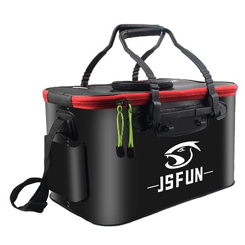 Angeleimer, faltbarer Fischeimer, lebender Fischbehälter, multifunktional, lebende Fischködereimer, Outdoor-Camping, EVA-Angeltasche und Fischschutzeimer, 30 cm von FACULX