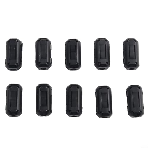FACULX 10 Stück Elektronischer 5 mm Ferritkern Rauschunterdrücker Filterring Kabelclip für USB Audio Video Stromkabel RFI Interference Shield Schwarz (gary) von FACULX