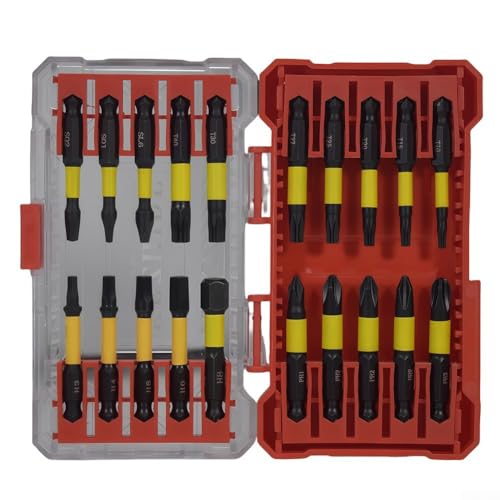 FACULX 20-teiliges Magnetisches Schraubendreher-Bit-Set für Schlagschrauber, 1/10.2 cm Sechskantschaft, für Torx T10-T40, PH1-PH3, SL6, SQ1-SQ2, H3-H8, 50mm Länge FACULX 20-teiliges Magnetisches Schraubendreher-Bit-Set für Schlagschrauber, 1/10.2 cm Sechskantschaft, für Torx T10-T40, PH1-PH3, SL6, SQ1-SQ2, H3-H8, 50mm Länge von FACULX