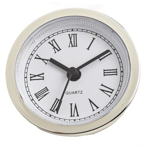 FACULX 60 mm Quarzuhr, Uhrwerk einsetzen, Ersatz DIY Gold arabische Zahlen weißes Zifferblatt, transparente Linse Uhr Reparaturset, für Heimdekorationsprojekte von FACULX