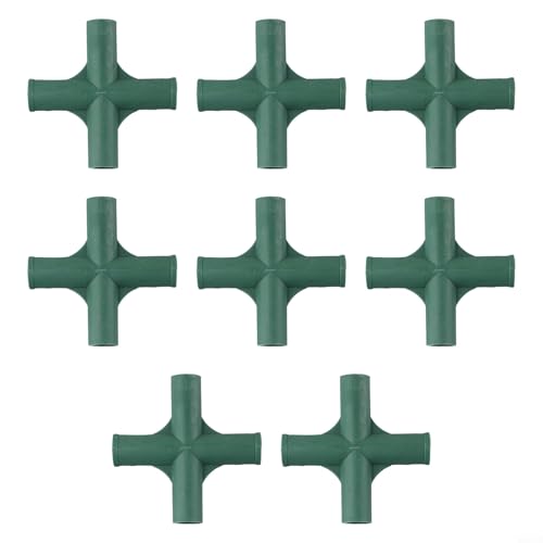 FACULX 8 Stück 19 mm Gewächshaus Rahmen Verbindungsstück, Robuste Halterung für Gartenmarkisen, grüne Kunststoffverbindungen für PVC-Metallrohre (2#) von FACULX