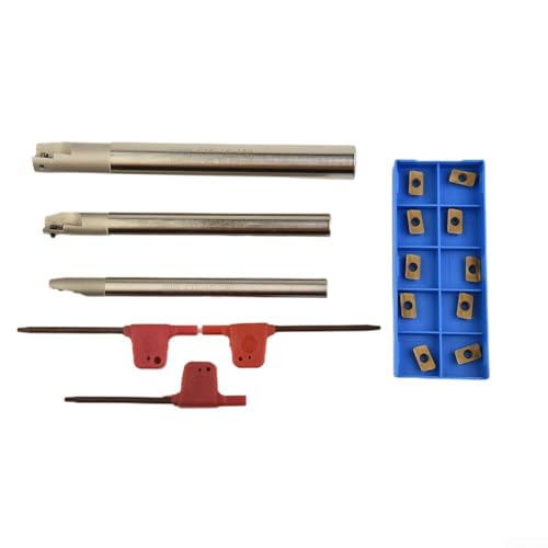 FACULX BAP Indexierbares Schaftfräserhalter-Set 300R C10-10 C12-12 C16-16 CNC-Fräser-Werkzeug mit 10 Hartmetalleinsätzen APMT1135 für Metallbearbeitung FACULX BAP Indexierbares Schaftfräserhalter-Set 300R C10-10 C12-12 C16-16 CNC-Fräser-Werkzeug mit 10 Hartmetalleinsätzen APMT1135 für Metallbearbeitung von FACULX