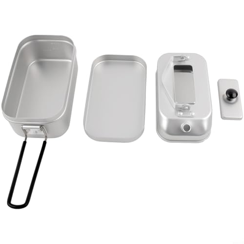 Für FACULX Camping-Dosen, praktische 2-in-1-Camping-Lunchbox, Wasserkocher-Set, Kochset, Campingpfannen, Kochausrüstung, für Outdoor-Kochen, klappbarer Griff Für FACULX Camping-Dosen, praktische 2-in-1-Camping-Lunchbox, Wasserkocher-Set, Kochset, Campingpfannen, Kochausrüstung, für Outdoor-Kochen, klappbarer Griff von FACULX