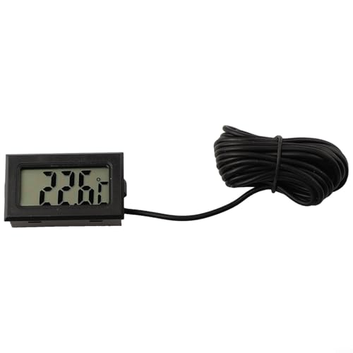 FACULX Digitales Thermometer, LCD-Temperatursensor mit wasserdichtem Sondenkabel, 1 m bis 5 m Reichweite -50 °C bis 110 °C, für Aquarium, Terrarium, Innen- und Außenbereich, 3 Meter von FACULX