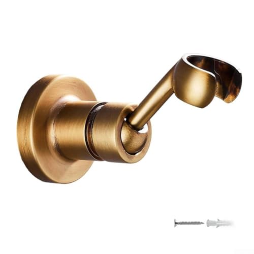 FACULX Duschkopfhalter, 360-Grad-Duschkopfhalterung, verstellbare Wandhalterung mit Befestigungsschrauben für Badezimmer, Handbrause (Gold) von FACULX