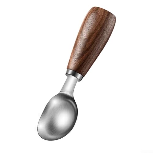 FACULX Eislöffel, Edelstahl-Fruchtschaufel, vielseitiger Eismelonen- und Dessertkugelbereiter, Küchenwerkzeug für Fleischbällchen (Nussbaumholz) von FACULX