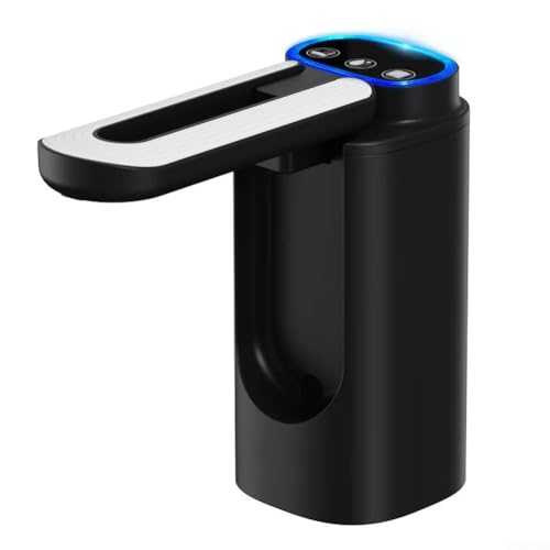 FACULX Elektrische Wasserflaschenpumpe, automatischer Trinkwasserschalter, faltbares Auslass-Design, leiser Betrieb für bequeme, sichere Wasserabgabe (schwarz) von FACULX
