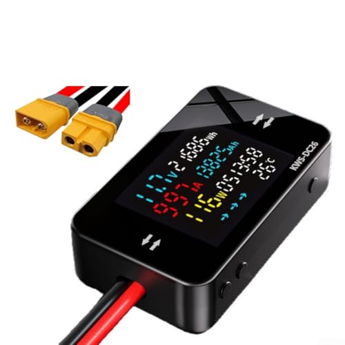 FACULX Elektrischer Motorrad-Batterielasttester 080 V mit LCD-Display, Kompensation und Timer-Bereich bis zu 99 Tage für Batterieanalyse (für XT-60-25A) von FACULX