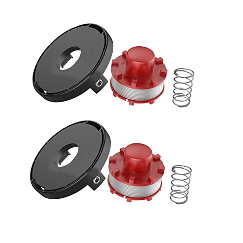 FACULX Ersatzspulen für Einhell Trimmerspule CE-CT 36/30 LI E SOLO, AGILLO 36/255 BL Rasentrimmer Unkrautfresser Nachfüllpackungen, inklusive Spulenschnur, Spulenkappenabdeckung, Feder von FACULX