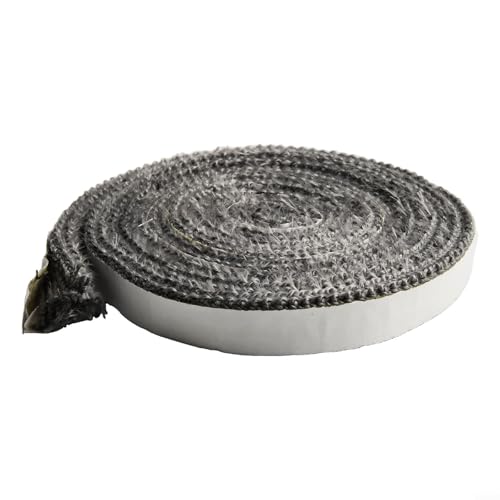 FACULX Fiberglas-Pellet-Ofen-Heizungsdichtung, flaches Seil, Ofentürdichtung für Holzbrenner, Kaminofen, Ofen und Kessel Anwendungen (6 mm x 25 mm x 2 m) von FACULX