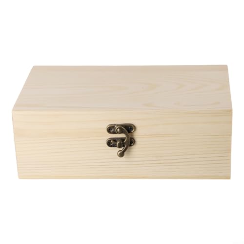 FACULX Handgefertigte Schmuckschatulle aus Holz, Aufbewahrungsbox aus Kiefernholz, mit Verriegelungsverschluss und solidem Deckel, Schmuckkästchen, Handdekoration, Holzbox, Schmuckherstellung, FACULX Handgefertigte Schmuckschatulle aus Holz, Aufbewahrungsbox aus Kiefernholz, mit Verriegelungsverschluss und solidem Deckel, Schmuckkästchen, Handdekoration, Holzbox, Schmuckherstellung, von FACULX