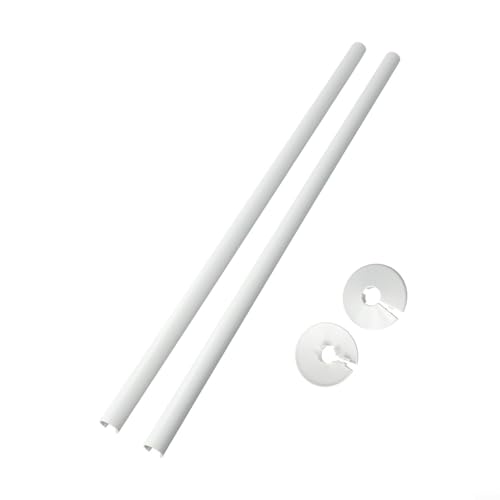FACULX Heizkörperrohrabdeckungs-Set, 15 x 500 mm, mit Kragen für Heimwerker, einfache Installation, stilvolles Finish, kein Kleber erforderlich (weiß), 2 Stück von FACULX