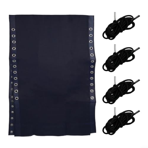 FACULX Outdoor-Liegestuhl-Reparatur-Set mit Premium-Nylon-Bezug, 160 x 43 cm, Strand-Lounge-Sessel, Ersatzstoff mit elastischer Kordel, Set für DIY-Restauration (Marineblau) von FACULX