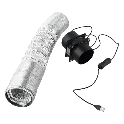 Für FACULX Premium-Rauchabsauger, effizienter USB-Löt-Rauchabsorber, ESD-Abluftventilator, für Luftzirkulation, Inline-Kanalventilator (Lüfter plus 6 m Rohr) von FACULX