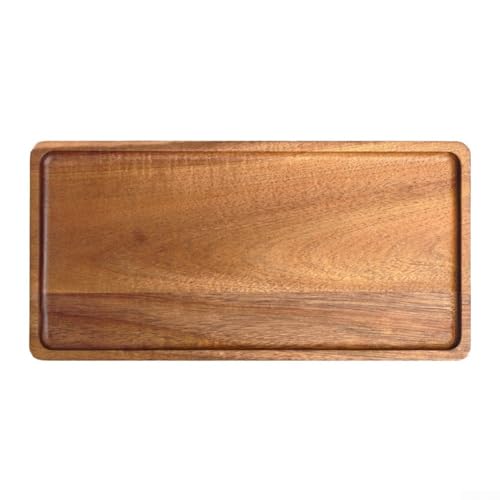 FACULX Serviertablett aus Holz für Gerichte, Snacks, Obst und Desserts, Massivholz-Tablett für Küche und Tischdekoration zu Hause (30 x 15 cm) von FACULX