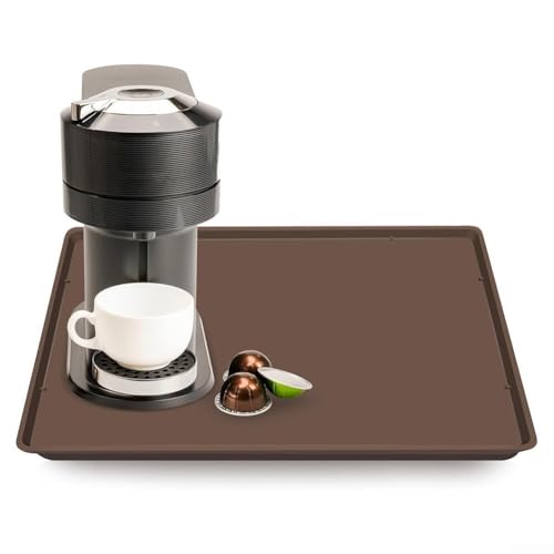 FACULX Silikonmatte unter Kaffeemaschinen, multifunktionale Bodenmatte, Zubehör für automatische Espressomaschinen, 40 x 50 cm (Kaffee) von FACULX