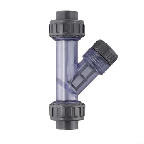 FACULX Transparentes PVC-Y-Sieb, 20–63 mm, transparenter Sediment-Wasserfilter, PVC-Rohr-Inline-Filter, für Aquarien, transparenter PVC-Y-Filter (Innendurchmesser 25 mm) von FACULX