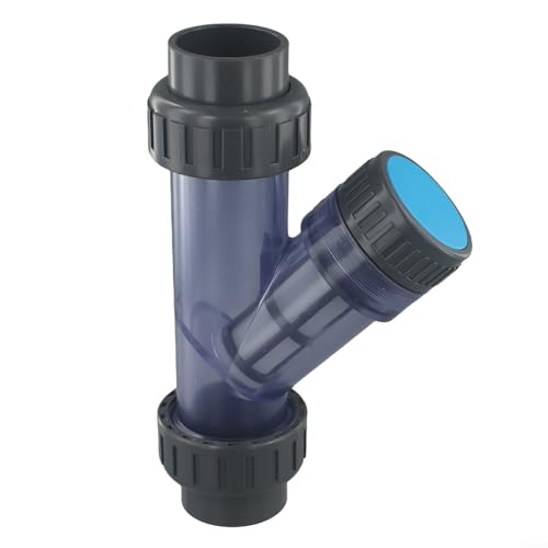 FACULX Transparentes PVC-Y-Sieb, 20–63 mm, transparenter Sediment-Wasserfilter, PVC-Rohr-Inline-Filter, für Aquarien, transparenter PVC-Y-Filter (Innendurchmesser 40 mm) von FACULX