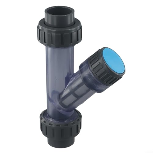 FACULX Transparentes PVC-Y-Sieb, 20–63 mm, transparenter Sediment-Wasserfilter, PVC-Rohr-Inline-Filter, für Aquarium, transparenter PVC-Y-Filter (Innendurchmesser 32 mm) von FACULX